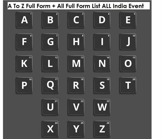 A To Z Full Form + All Full Form List ALL India Event